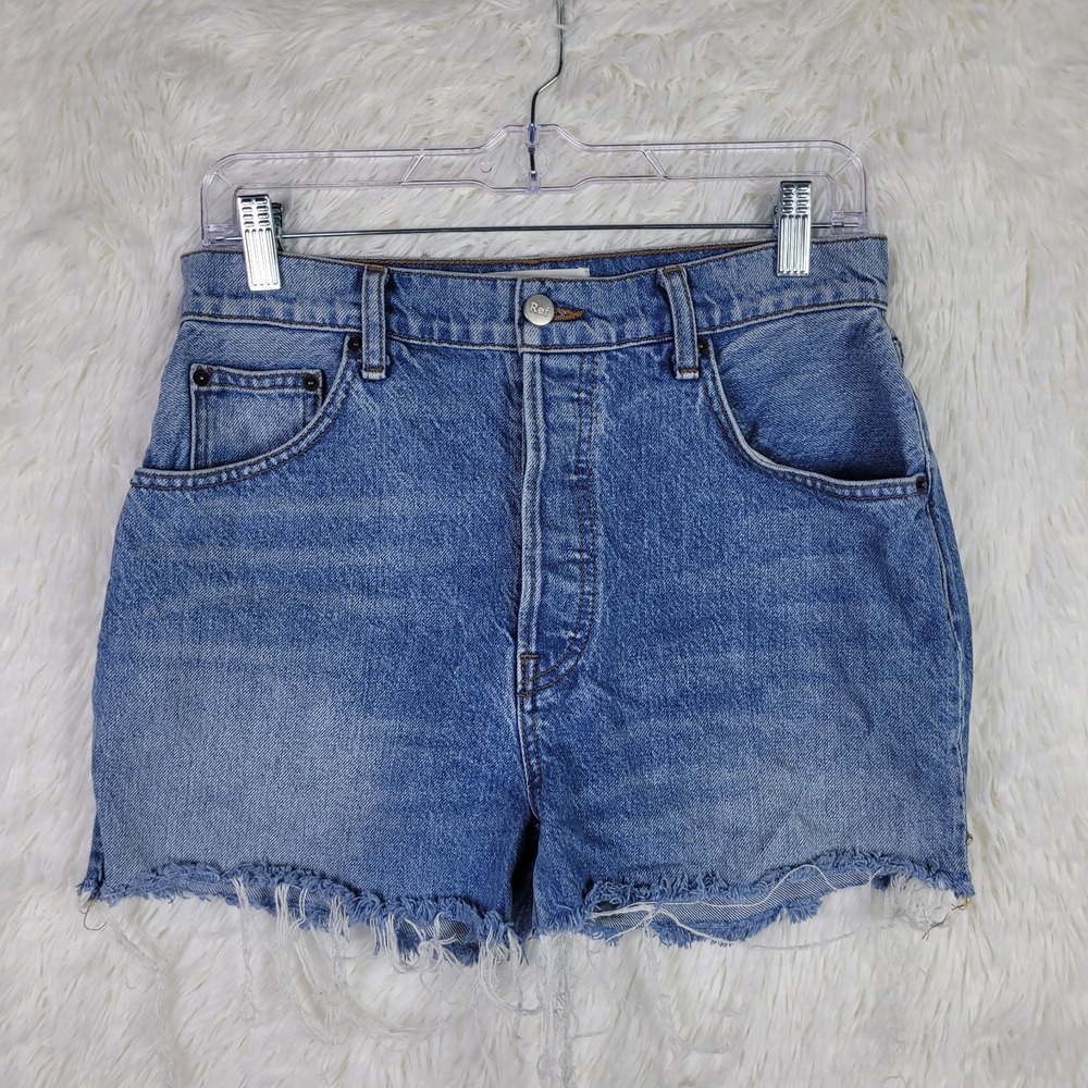 Reformation Size 27 Distressed Alie Jean‎ Short High Waist Button Fly USA Made